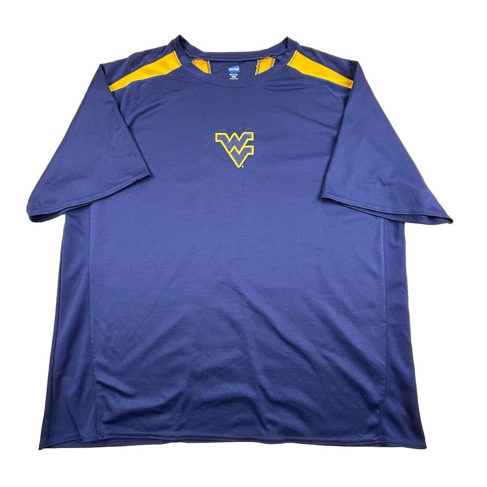 West Virginia Mountaineers WVU NCAA Performance Shirt Mens 2XL Blue Short Sleeve